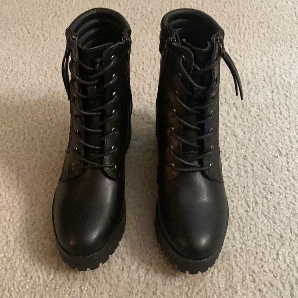 Missguided Chunky Heeled Combat Boots